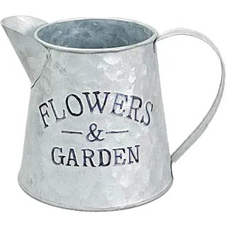 GVRGO Blumenkrug, rustikaler Vintage-Metallkrug, Blumenvase, Gießkanne für Bauernhaus, Landpflanze, Heimbüro, niedlicher französischer Vintage-Krug – alt, 1 Stück