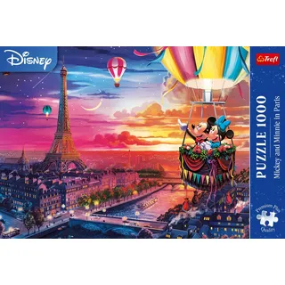Trefl 10917 Puzzle 1000 Teile Premium Plus Disney-Puzzle, Mickey und Minnie in Paris