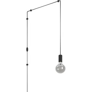 EGLO Hängelampe Pinetina, Lampenfassung mit Kabel und Stecker | Pendelleuchte über Esstisch, Esszimmerlampe aus Metall in Schwarz, E27 Fassung