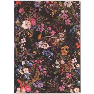Softcover Notizbuch Floralia Midi Liniert: Flexi softcover, 100 gsm, ribbon marker, pouch, book edge printing (William Kilburn)