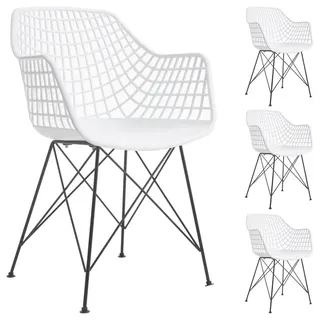 Idimex Gartenstühle, Weiß, Textil, Vintage, 59x87x54 cm, Gartenmöbel, Gartenstühle, Gartenstühle