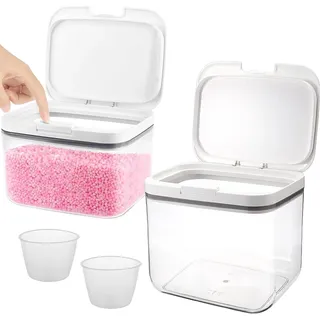5L+2,5L Waschmittel Aufbewahrungsbox, Ein-Knopf Mehrzweck Behälter | Waschpulver Box, Waschmittelbox mit Messbecher, Aufbewahrung, Wäsche Pods Behälter, für Detergent Wäscheperlen Katzenfutter