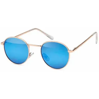 Stylebreaker Sonnenbrille in Gold / Blau verspiegelt | Gr.: onesize