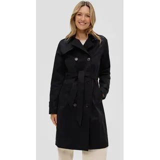 s.Oliver Trenchcoat Outdoor-Mantel Langer Trench-Coat schwarz XL (42)