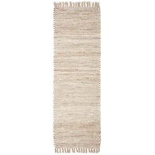 Homescapes Horizon Flickenteppich 66 x 200 cm Creme-Natur