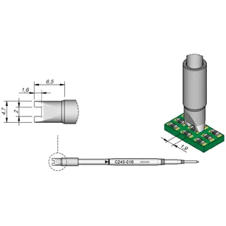 JBC Tools JBC SMD-Entlötspitze Serie C245, C245016/2,0 mm, für Chip-Komponenten