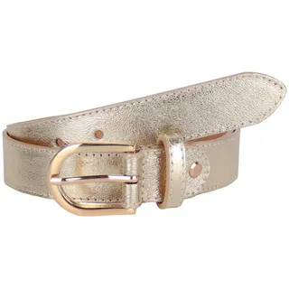 MIRROSI Ledergürtel Damen Herren Gürtel, Made in Italy, 3cm breit (Passt fast zu jeder Hosenschlaufe, aus Echtem Leder) goldfarben 85cm
