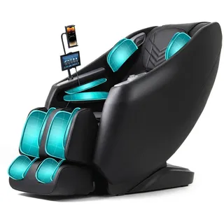 HealthRelife Massagesessel mit Touchscreen, 4D-Massage, 135 cm SL-Schiene, Nullgravitation (1-St), Waden- und Rückenheizung, Shiatsu-Massagesitz, Ganzkörpermassage schwarz