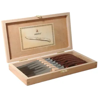 LAGUIOLE 6 Steakmesser LAGUIOLE L ́ECLAIR NEU+OVP in der Holz-Schatulle, Dunkelbraun