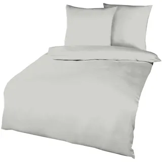 Kaeppel Bettwäsche Kaeppel Biber Bettwäsche Uni 135x200 / 155x220 cm verschiedene Farben, Biber, 2 teilig, Moderne, warme Biberbettwäsche für kalte Tage silberfarben