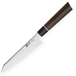 Kanetsugu Zuiun KIRITSUKE/PETTYMESSER - Küchenmesser, Chefmesser, Fleischmesser, Allzweckmesser & Japanischer SG2 Pulverstahl & 62 Schichten Damaststahl & 7-Eckige Pakka-Holz Griff, Klinge 150 mm