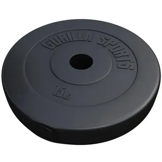 Gorilla Sports Hantelscheibe Olympia 1,25kg - 15kg Kunststoff schwarz