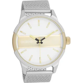 Oozoo Metall Mesh Herren Uhr Analog Quarzuhr Armband silber Timepieces D2UOC11106 - Silber