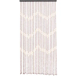 Shiyinge 90X175Cm Holzvorhang TüRvorhang Fadenvorhang Insektenschutz Multifunktion TüR Perlen Studie Balkon HaustüR Dekor VorhäNge Bambus NatüRliche Raumteiler Polieren Retro Holz Farbe Wellenmuster