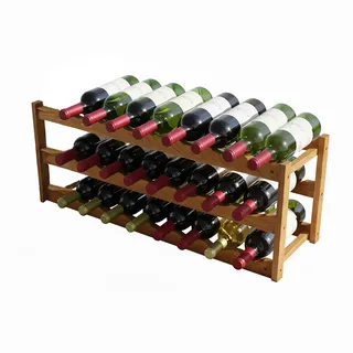 Relaxdays Weinregal 24 Flaschen 28 x 78 x 21 cm Natur