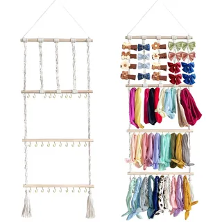JAWAI Haargummi Aufbewahrung Haarschmuck Kinder Schmuck Organizer Schmuckaufbewahrung Ketten Haargummi Organizer Haarreif Ständer Hängende Haarspangenhalter und Aufbewahrung für Frauen
