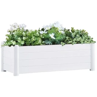 vidaXL Garten-Hochbeet PP 100 x 43 x 20 cm Weiß