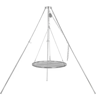 BBQ-Toro Dreibein Schwenkgrill mit Ø 60 cm Grillrost | Edelstahl | Höhenverstellbar 119-184 cm | Dreibein für Feuerschale, Schwenkgrill ohne Feuerschale, Garten Grill | Schwenker Grill