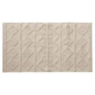 Badematte BOHO, Beige, 100 x 60 cm, Uni, rutschhemmend beschichtet, Baumwolle, rechteckig beige
