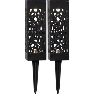 PARFORCE TRADITIONAL HUNTING Solarleuchte Kunststoff H 18 cm 2er Set schwarz