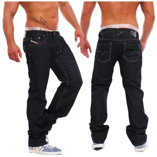 Diesel Gerade Jeans Diesel Herren Denim Jeans Larkee 008Z8 Rinse Deep Dark Wash 5-Pocket-Style, ohne Stretch-Anteil blau 28