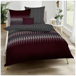 KAEPPEL Smart Gestreift Burgund 155 x 220 cm + 80 x 80 cm