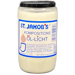 St. Jakobs Grabkerzen Nr. 3, Grabkerze, Grablicht, Weiss und rot, Friedhofslicht, Öllichter Nr, 3, Öl-Lichter, Grablampe, Grableuchte, Grabgestaltung, Lange Brenndauer (20, Weiss)