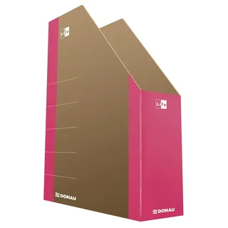 DONAU LIFE 3550001FSC-30 Stehsammler Stehordner Archive Box Pappe/ Karton - Rosa| bis zu 500 Blatt Für Büro, Schule und Zuhause zur Aufbewahrung von Dokumenten im A4 Format, Archivierung von Magazinen