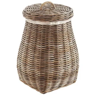 Kobolo Wäschekorb Rattankorb Aufbewahrungskorb Rattan Kubu Grey