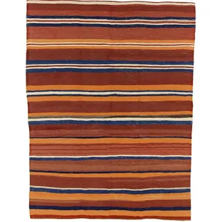 Orientteppich Perser Kelim Fars Antik 219x171 Handgewebt Orientteppich, Höhe: 0.4 mm beige|blau
