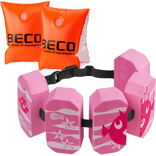 BECO-SEALIFE Schwimmgürtel 5-Block 19-30 kg + BECO Schwimmflügel 19-30 kg, Pink