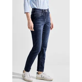 Slim-fit-Jeans CECIL Gr. 29, Länge 28, blau (mid blue28) Damen Jeans Röhrenjeans in mittelblauer Waschung