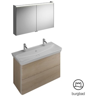 Burgbad Iveo Waschtisch mit Waschtischunterschrank und Spiegelschrank, SFHK120F2747C0001