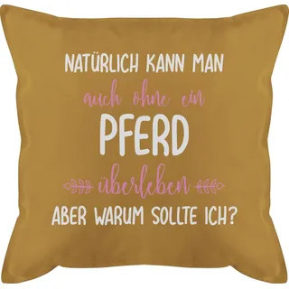 Shirtracer Dekokissen Ohne Pferd überleben, Pferd gelb