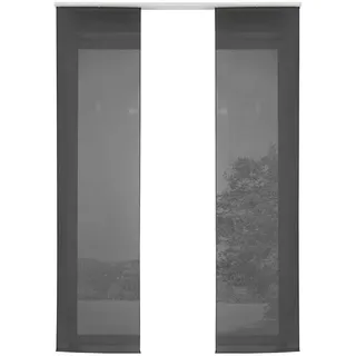 Gardinenbox Schiebegardine Klettband 245 x 60 cm Schwarz 2 St.