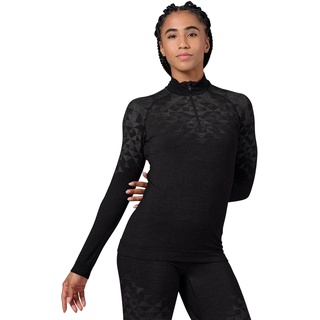 Odlo Damen Kinship Performance Wool 200 Funktionsunterwäsche Langarm Shirt, Black Melange