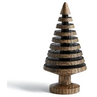 The Oak Men - Dekofigur - Tree - Tannenbaum - Holz - gerillt - Eichenholz gebeizt - Höhe: 13 cm