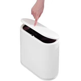 Sooyee Ultraschlanker Mülleimer 10 l Weiß