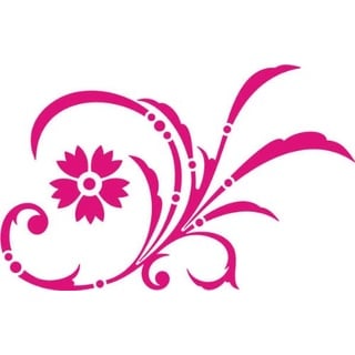 INDIGOS UG Wandtattoo/Wandaufkleber-e22 abstraktes Design Tribal/schöne minimalistische Blumenranke mit Punkten und großer Blüte 40x25 cm- Pink, Vinyl, 40 x 25 x 1 cm