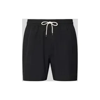 Badehose mit Mesh-Einsatz, Black, S