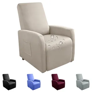 Bcuuozeeing Sessel überzug, Stretchhusse für Relaxsessel Komplett Sesselschoner, Wasserdicht Spritzwassergeschützt Elastisch Sesselbezug, Relaxsessel, Fernsehsessel (Leichter Mokka)