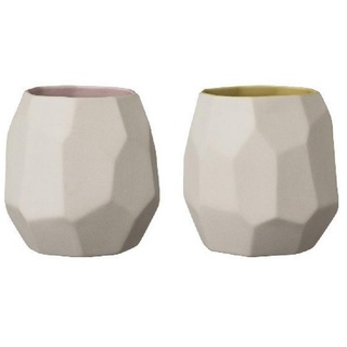 Bloomingville Dekovase Vase Keramik Creme-Gelb Creme-Blush (2-teilig)