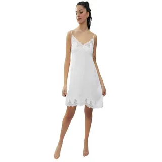 Elegantes Nachthemd aus weicher Viskose, mit schmalem Schultergurt und Spitzen-in-Ton-Applikation Liu Jo, latte, 46 - 46