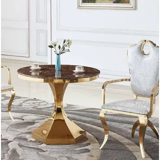 Esstisch Möbel Luxus Holz Modern Edelstahl Wohnzimmer Design Neu Gold
