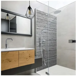 Bilderdepot24 Duschrückwand Holzoptik schwarz weiß Duschrückwand ohne Bohren Dusche, (1-tlg., 0,61 mm starke Folie selbstklebend Wandpaneele Dusche versch. Größen), fugenlose & wasserfeste Motiv Rückwand Wandverkleidung für Duschkabine schwarz 90 cm x 200 cm