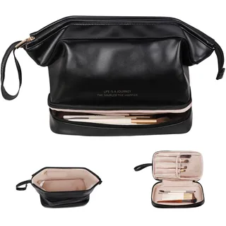 Abiudeng Große Make-up-Tasche, wasserdichte Kosmetiktasche, Make-up-Reisetasche, niedlicher Reise-Kulturbeutel für Damen, Make-up-Tasche, Organizer mit Bodenbeutel, Reisegröße, Kulturbeutel für Damen