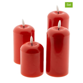 Profiline 4er-Set: LED-Kerzen in Rot