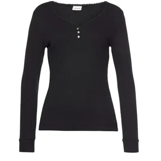 LASCANA Pyjamaoberteil Schwarz 44/46
