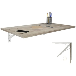 KDR Produktgestaltung Klapptisch 80x50 Wandklapptisch Esstisch Küchentisch Schreibtisch Wand Tisch, Eiche astig orange