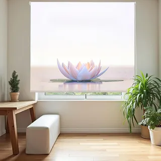 Blindecor Digital | Rollo durchscheinend Bedruckt | Familie Zen| Modell F-LOTUSCALM | 110 x 180 cm (Breite x Höhe) | Stoffgröße 106 x 175 cm | Fensterrollos
